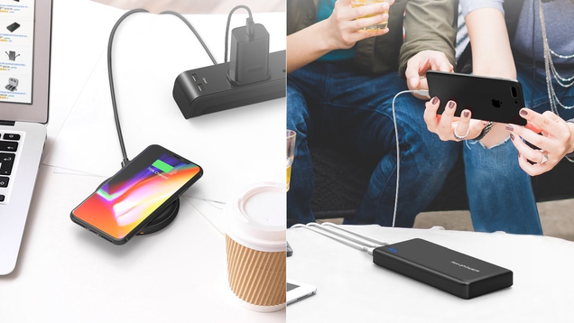 RAVPower Fast Wireless Charger with Quick Charge 3.0 Wall Charger | $33 | AmazonRAVPower 26,800mAh Battery Pack | $33 | Amazon
